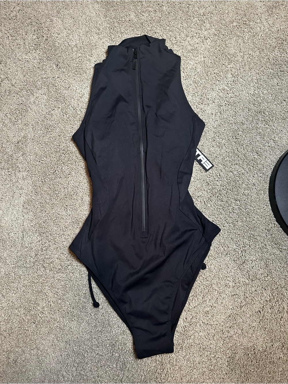 Ta3 Surfy Black Zip-Front One-Piece Swimsuit - Picture 5 of 7